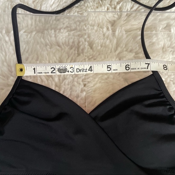 vs pink | black wrap swim top strappy tie-back size small - Picture 9 of 11